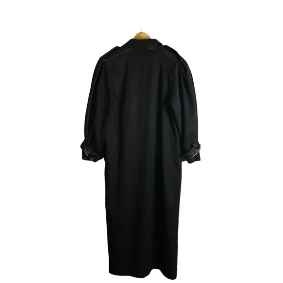 Mannequin Vintage Women's Black 100% Wool Double Breasted Trench Coat - Picture 12 of 12